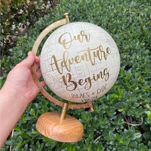 Customize globe for guestbook wedding sign